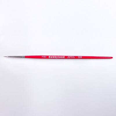 ROUND BRUSH N. 3/0 KOLINSKY HAIR - ROUND RED HANDLE "Hobbyland"